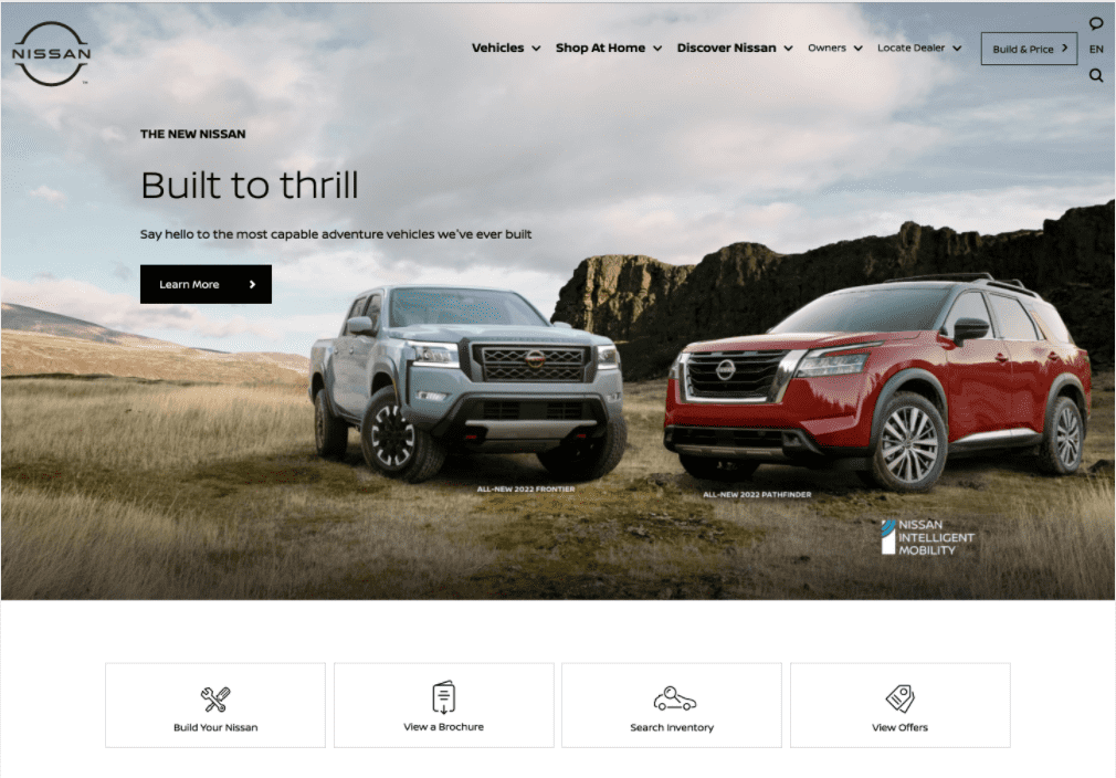 Nissan USA homepage